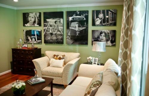 Зеленая стена в гостинной. Зелёная гостиная – плюсы и минусы