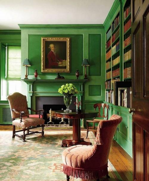 Зеленые стены в интерьере. Оформление зеленых стен в интерьере