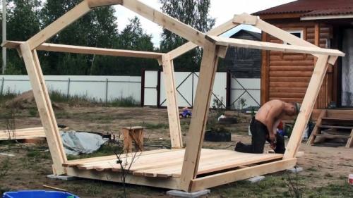 Садовая беседка своими руками из дерева пошагово и в одиночку. Процесс изготовления беседки