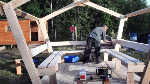 Как построить беседку своими руками из дерева. Процесс изготовления беседки