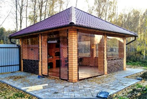 Бюджетная беседка с мангалом своими руками. Материалы для беседки