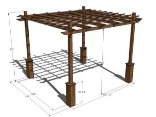 Пергола на даче своим руками. Строительство перголы из дерева 02 Пергола на даче своим руками. Строительство перголы из дерева 02
