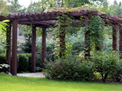 Типы и виды пергол. Преимущества и недостатки использования пергол в ландшафтном дизайне участка 07