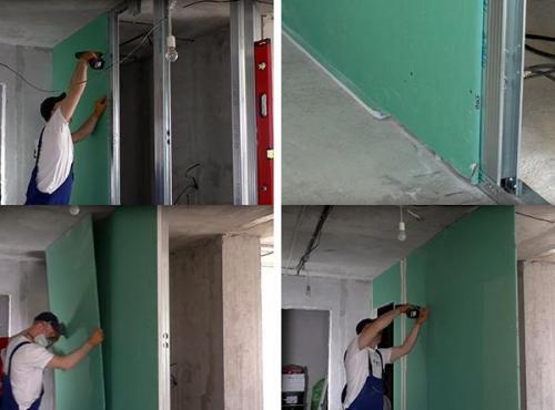 Как сделать стену из гипсокартона с дверью. Устройство межкомнатной перегородки