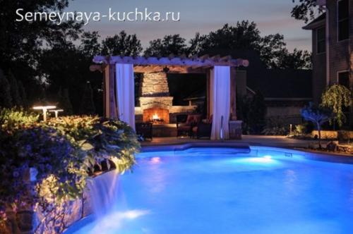 Пергола над бассейном. Навес для бассейна (20 лучших идей для дачи).